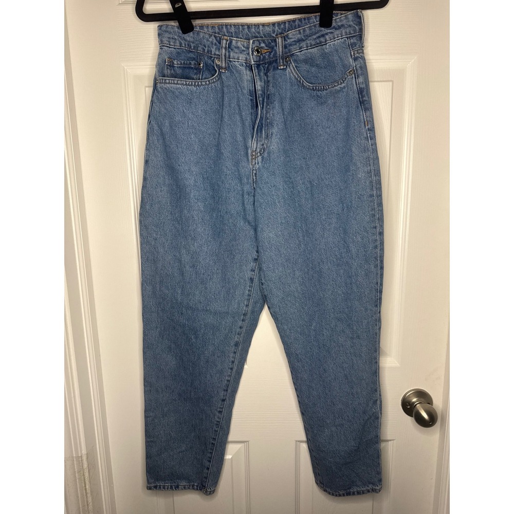 HM Denim Loose Mom Jeans Ultra High Waist Ankle Blue Size 6
